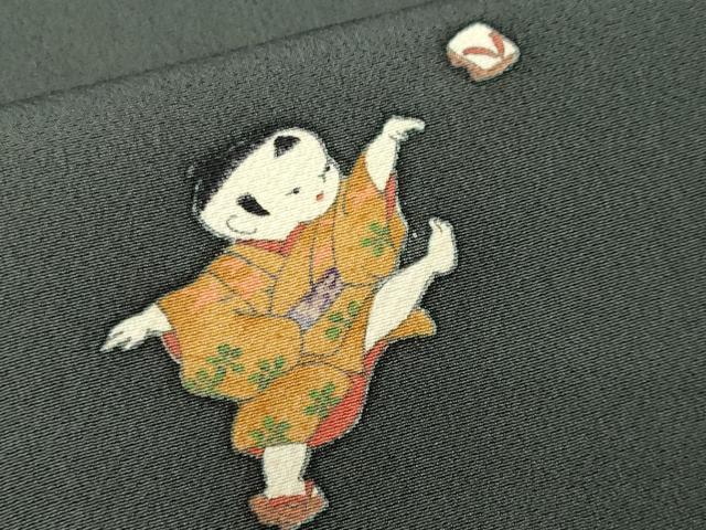 平和屋着物■上質な小紋 童子遊び 正絹 逸品 CABL3792ev