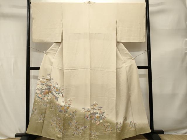 平和屋着物■豪華色留袖 流水宝尽し花文 暈し染め 金彩 鬼しぼ縮緬 正絹 逸品 CABL3816ev