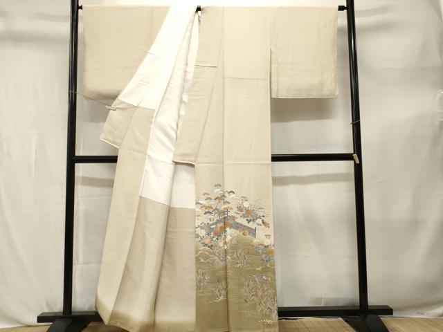 平和屋着物■豪華色留袖 流水宝尽し花文 暈し染め 金彩 鬼しぼ縮緬 正絹 逸品 CABL3816ev