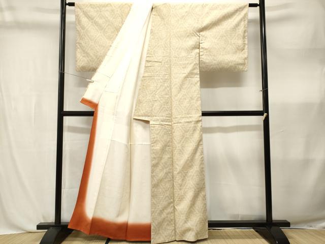 平和屋着物■上質な紬 蜀江花菱文 正絹 逸品 CABL3819ev