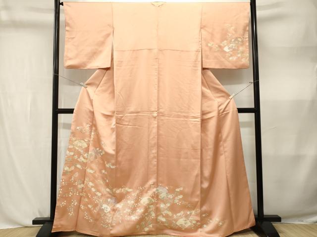 平和屋着物■訪問着 扇面枝花文 金彩 正絹 逸品 CABL3822ev