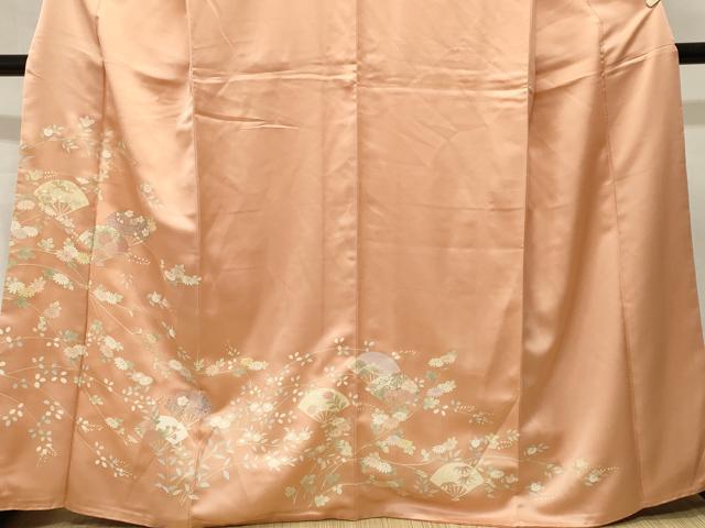 平和屋着物■訪問着 扇面枝花文 金彩 正絹 逸品 CABL3822ev