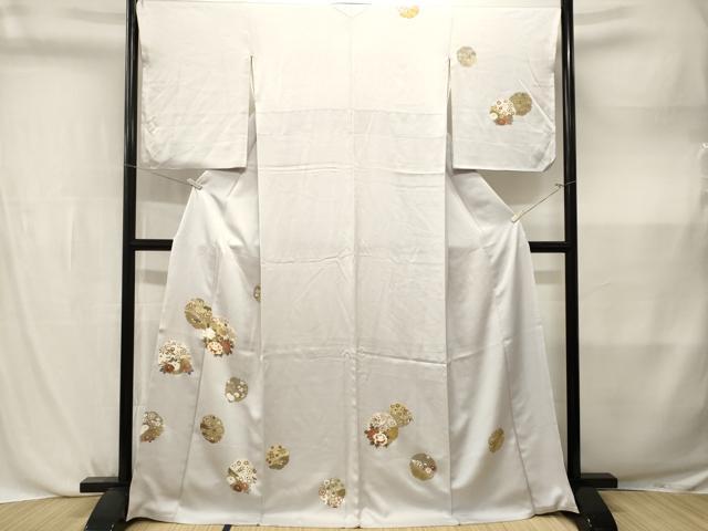 平和屋着物■訪問着 駒刺繍 雪輪重ね花唐草文 金彩 正絹 逸品 CABL3827ev