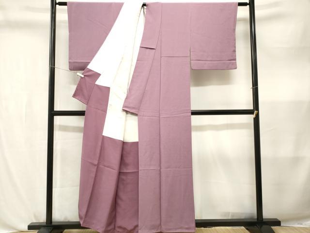 平和屋着物■上質な色無地 古代紫色 鬼しぼ縮緬 正絹 逸品 CABL3829ev