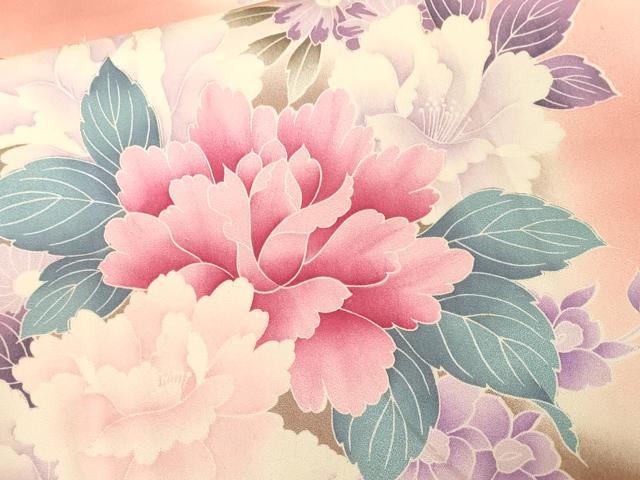 平和屋着物■豪華振袖 草花文 暈し染め 正絹 逸品 CABL3834ev
