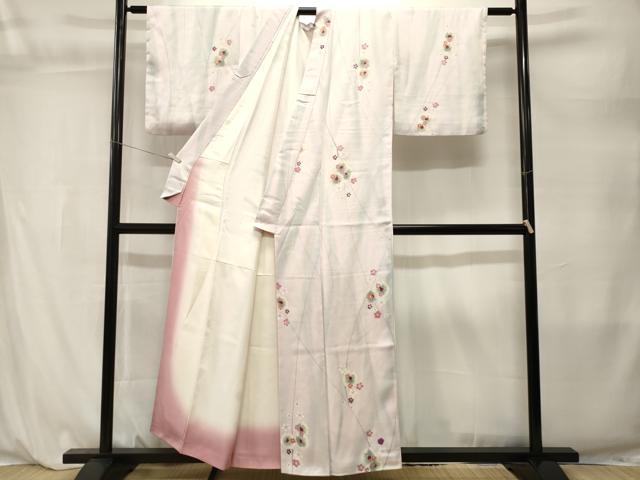 平和屋着物■上質な小紋 枝花文 暈し染め 正絹 逸品 CABL3863ev