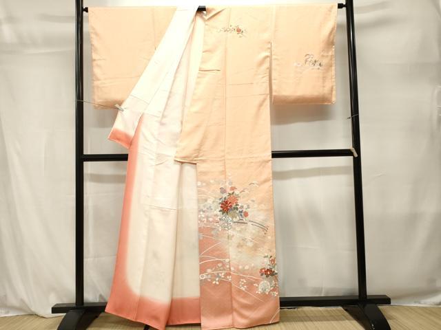 平和屋着物■訪問着 花車文 草花文 暈し染め 金彩 正絹 逸品 CABL3873ev