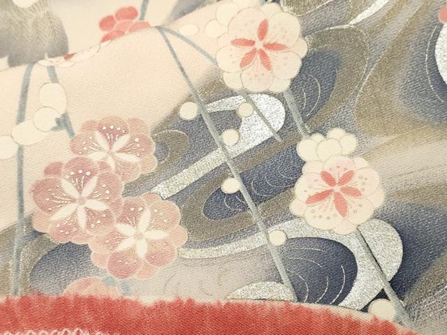 平和屋着物■豪華振袖 孔雀流水花文 暈し染め 銀彩 正絹 逸品 CABL3874ev