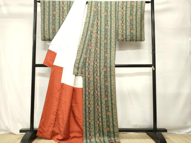 平和屋着物■上質な小紋 鹿の子舞梅間道 正絹 逸品 CABL3881ev