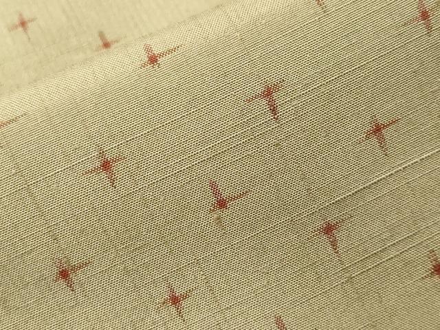 平和屋着物■上質な紬 十字絣文様 正絹 逸品 CABL3884ev