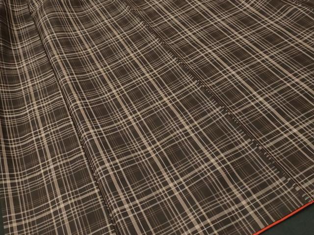 平和屋着物■本場大島紬 格子柄 正絹 逸品 CABL3889ev