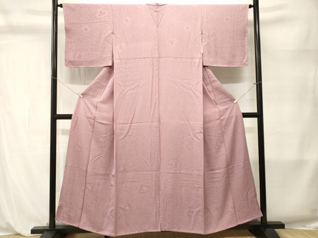 平和屋着物■上質な色無地 枝花地紋 浅紫色 正絹 逸品 CABL3903ev