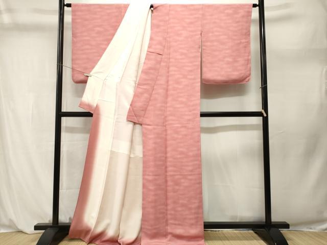 平和屋着物■上質な小紋 作家物 霞文 暈し染め 鬼しぼ縮緬 正絹 逸品 CABL3908ev