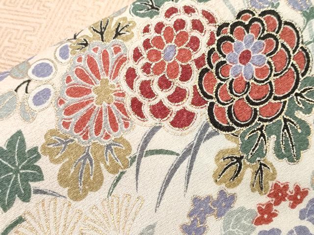 平和屋着物■上質な小紋 紗綾形枝花文 暈し染め 金銀彩 正絹 逸品 CABL3913ev