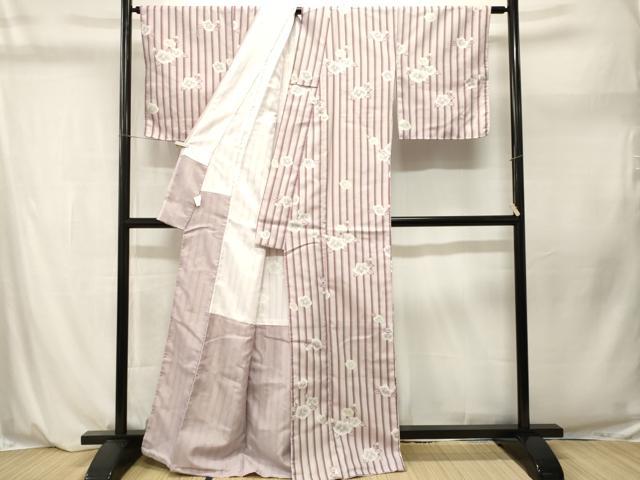 平和屋着物■小紋 縞 椿 洗える着物 CABL3914ev