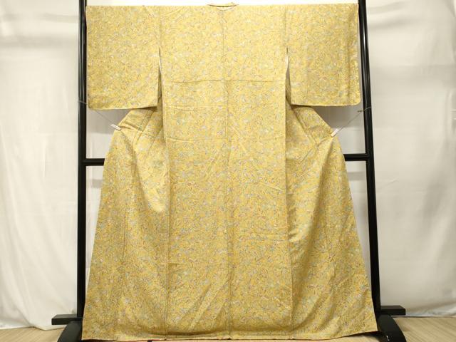 平和屋着物■上質な小紋 舞蝶片輪車枝花文 正絹 逸品 未使用 CABL3917ev