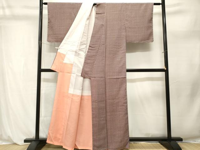 平和屋着物■小紋 千鳥格子 洗える着物 CABL3921ev