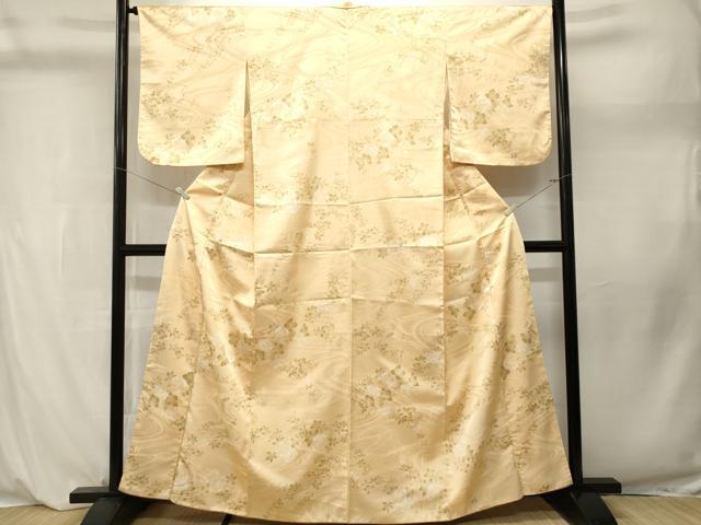 平和屋着物■小紋 流水草花文 洗える着物 CABL3922ev