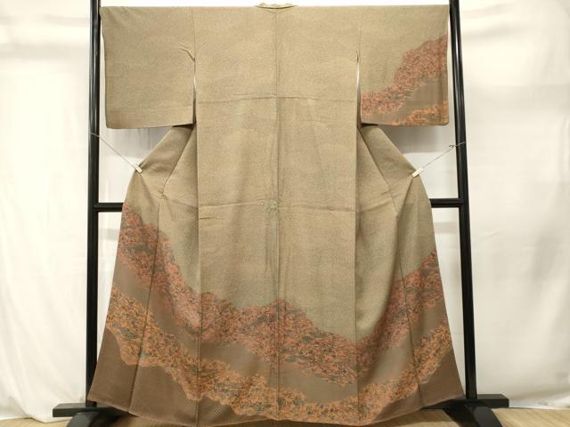 平和屋着物■伝統工芸伝承者 本村正明 訪問着 霰文 流水枝花文 正絹 逸品 CABL3928ev