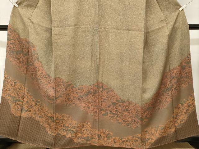 平和屋着物■伝統工芸伝承者 本村正明 訪問着 霰文 流水枝花文 正絹 逸品 CABL3928ev