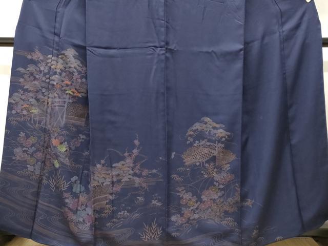 平和屋着物■訪問着 刺繍 流水松竹梅文 金彩 正絹 逸品 CABL3938ev