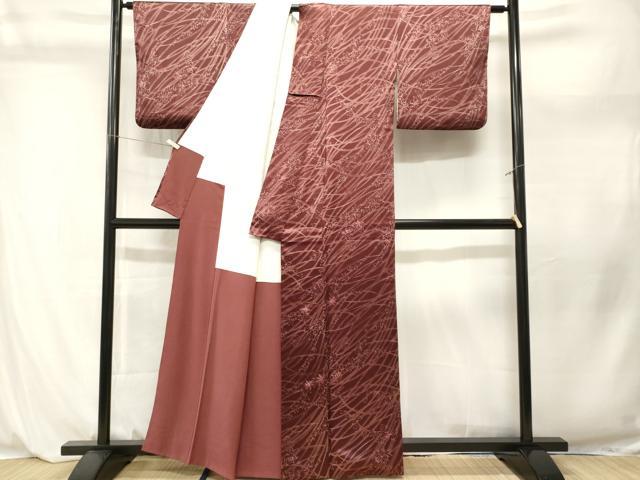 平和屋着物■上質な小紋 絞り 草花文 正絹 逸品 CABL3940ev