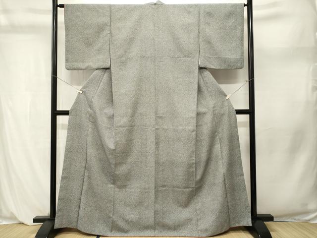 平和屋着物■小紋 鹿の子文 黒地 洗える着物 CABL3941ev