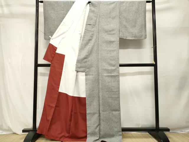平和屋着物■小紋 鹿の子文 黒地 洗える着物 CABL3941ev