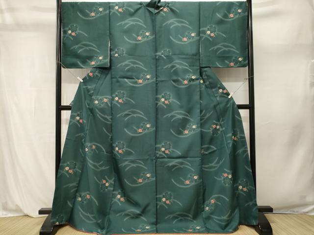 平和屋着物■小紋 芝草桜文 暈し染め ロング丈 洗える着物 CABL3943ev