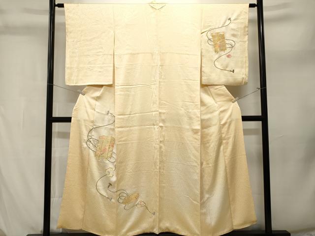 平和屋着物■訪問着 総刺繍 駒刺繍 貝桶花文 暈し染め 金糸 正絹 逸品 CABL3948ev