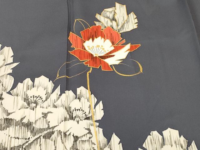 平和屋着物■訪問着 椿 草花文 金彩 正絹 逸品 CABL3957ev