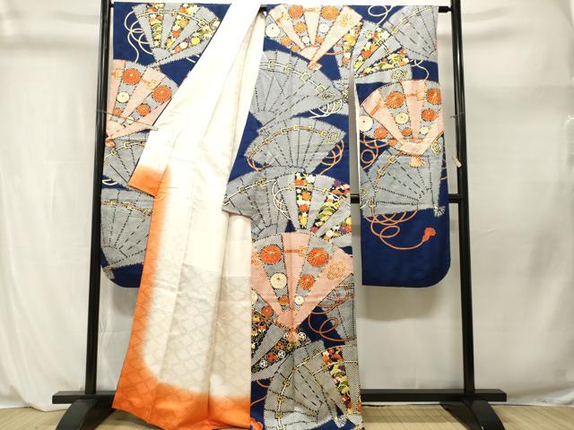 平和屋着物■豪華振袖 駒刺繍 檜扇松竹梅花文 金彩 正絹 逸品 CABL3975ev