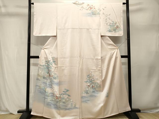 平和屋着物■訪問着 梅松流水花文 暈し染め 正絹 逸品 CABL3982ev