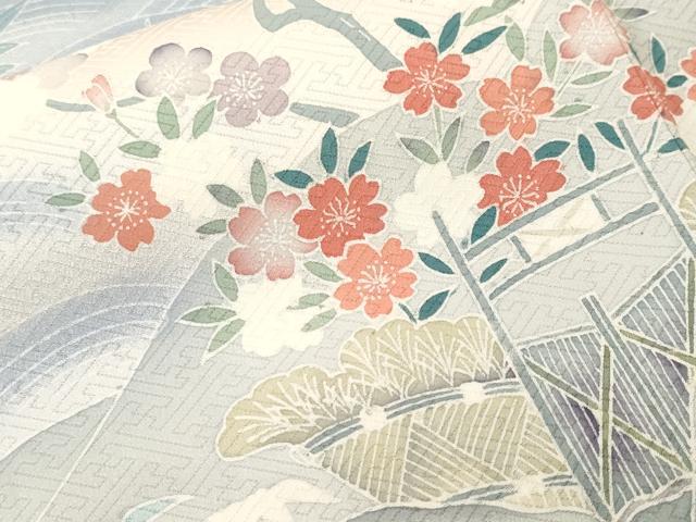 平和屋着物■訪問着 梅松流水花文 暈し染め 正絹 逸品 CABL3982ev