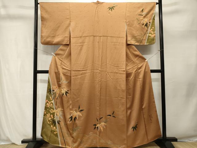 平和屋着物■訪問着 作家物 駒刺繍 立波笹竹花文 金銀彩 正絹 逸品 CABL3989ev