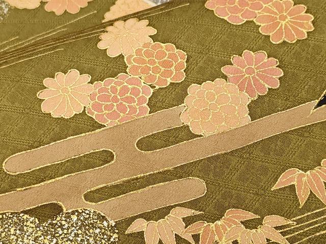 平和屋着物■訪問着 作家物 駒刺繍 立波笹竹花文 金銀彩 正絹 逸品 CABL3989ev