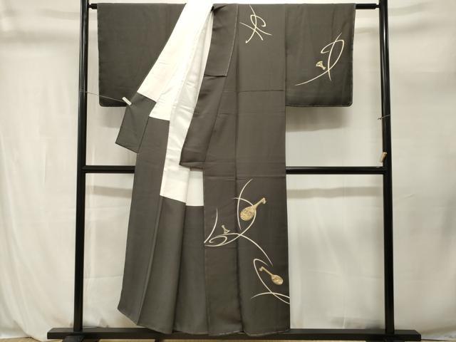 平和屋着物■訪問着 駒刺繍 琵琶花文 金彩 正絹 逸品 CABL3991ev