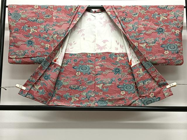 平和屋着物#羽織 型染め 雲取り草花文 正絹 逸品 CABL4024ua