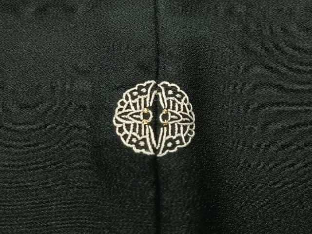 平和屋着物#羽織 寿光織 草花文 黒地 金銀糸 正絹 逸品 CABL4027ua