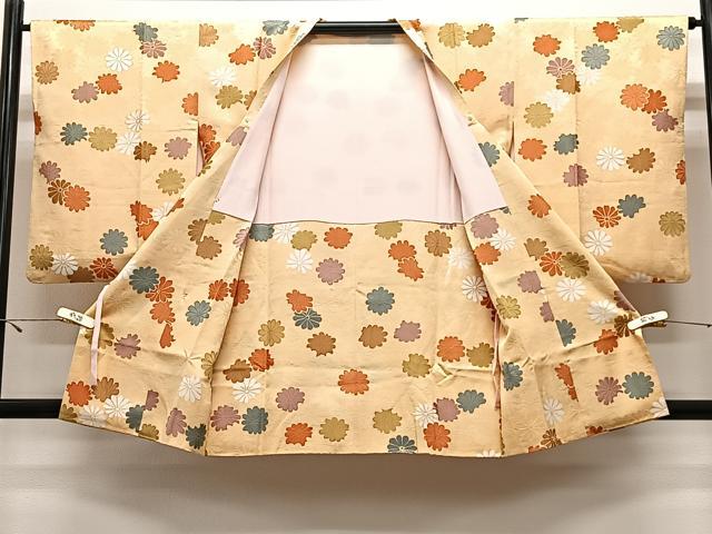平和屋着物#道行コート 地紋起こし 舞花文 正絹 逸品 CABL4036ua