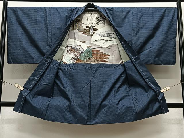 平和屋着物#男性 本場大島紬 長羽織 100亀甲 総詰め 正絹 逸品 CABL4050ua