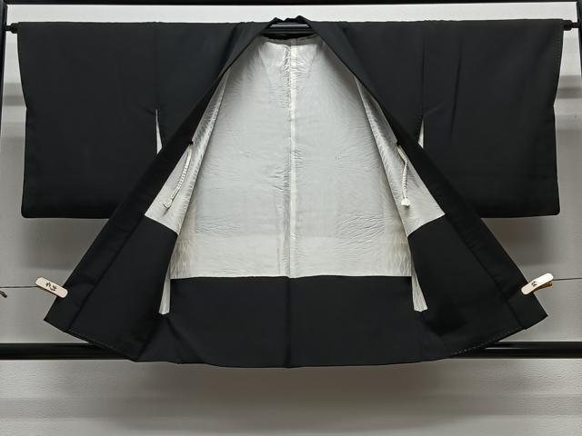 平和屋着物#羽織 寿光織 枝花文 黒地 金銀糸 正絹 逸品 CABL4053ua
