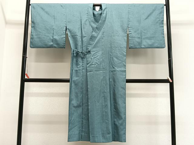 平和屋着物#道中着 青磁色 ロング丈 洗える着物 CABL4057ua