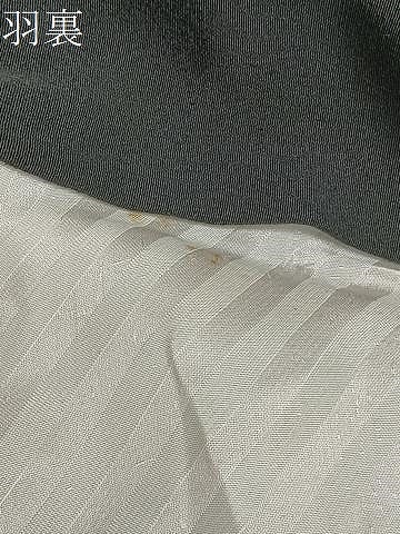 平和屋着物#羽織 寿光織 草花文 黒地 金銀糸 正絹 逸品 CABL4059ua