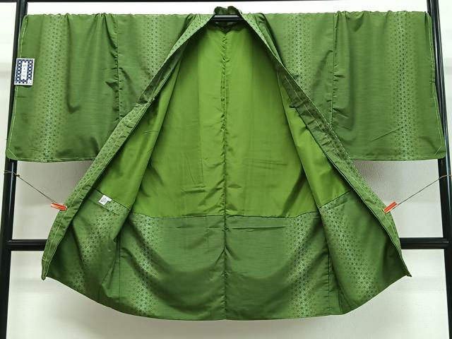 平和屋着物#男性 長羽織 麻の葉文様 キングサイズ 洗える着物 未使用 CABL4060ua