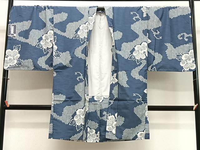 平和屋着物#男性 長羽織 流水草花文 キングサイズ 洗える着物 未使用 CABL4063ua