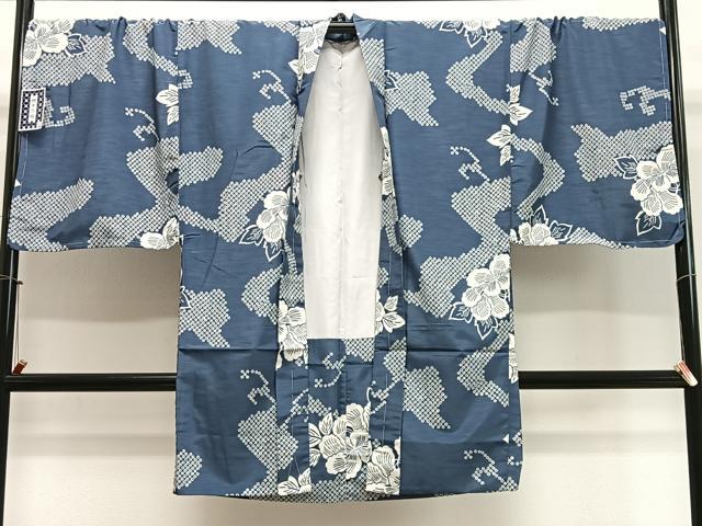 平和屋着物#男性 長羽織 流水草花文 キングサイズ 洗える着物 未使用 CABL4064ua