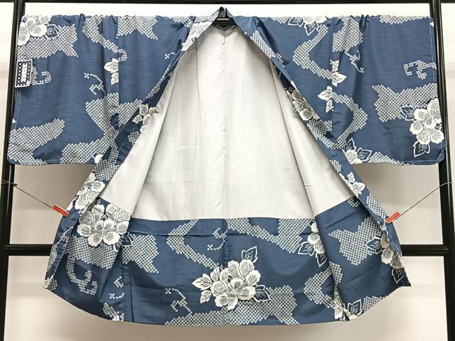 平和屋着物#男性 長羽織 流水草花文 キングサイズ 洗える着物 未使用 CABL4064ua