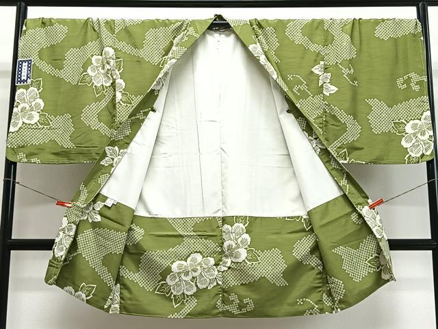 平和屋着物#男性 長羽織 流水草花文 キングサイズ 洗える着物 未使用 CABL4067ua