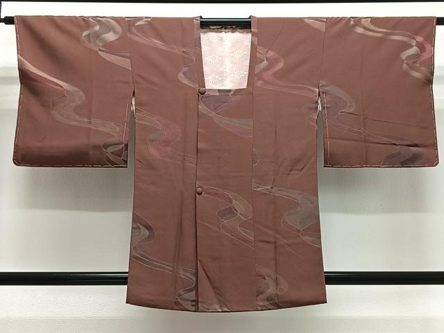 平和屋着物#道行コート 地紋起こし 流水文 正絹 逸品 未使用 CABL4103ua